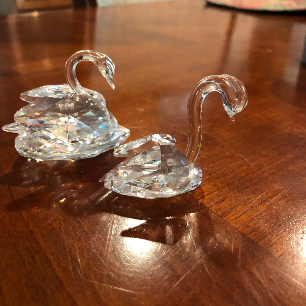 Swarovski Genuine Silver Crystal Swan Figurines - Picture 2 of 4